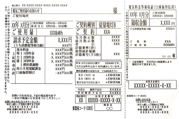 検針票のイメージ